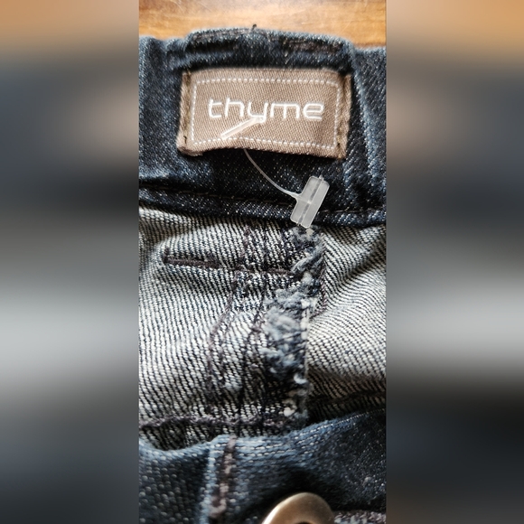 Thyme Maternity Like New Jeans Size S Tapered Elastic Waist Low Rise - Picture 10 of 13